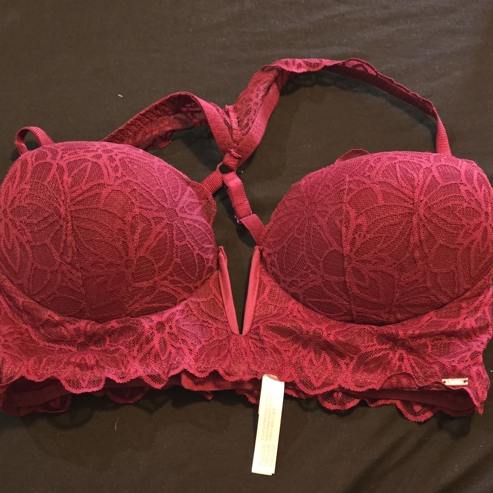PINK Victoria's Secret Lace Bra -Burgundy Color
